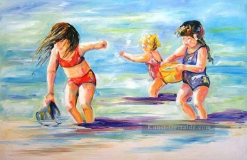  beach malerei - Drei Schwestern am Strand
